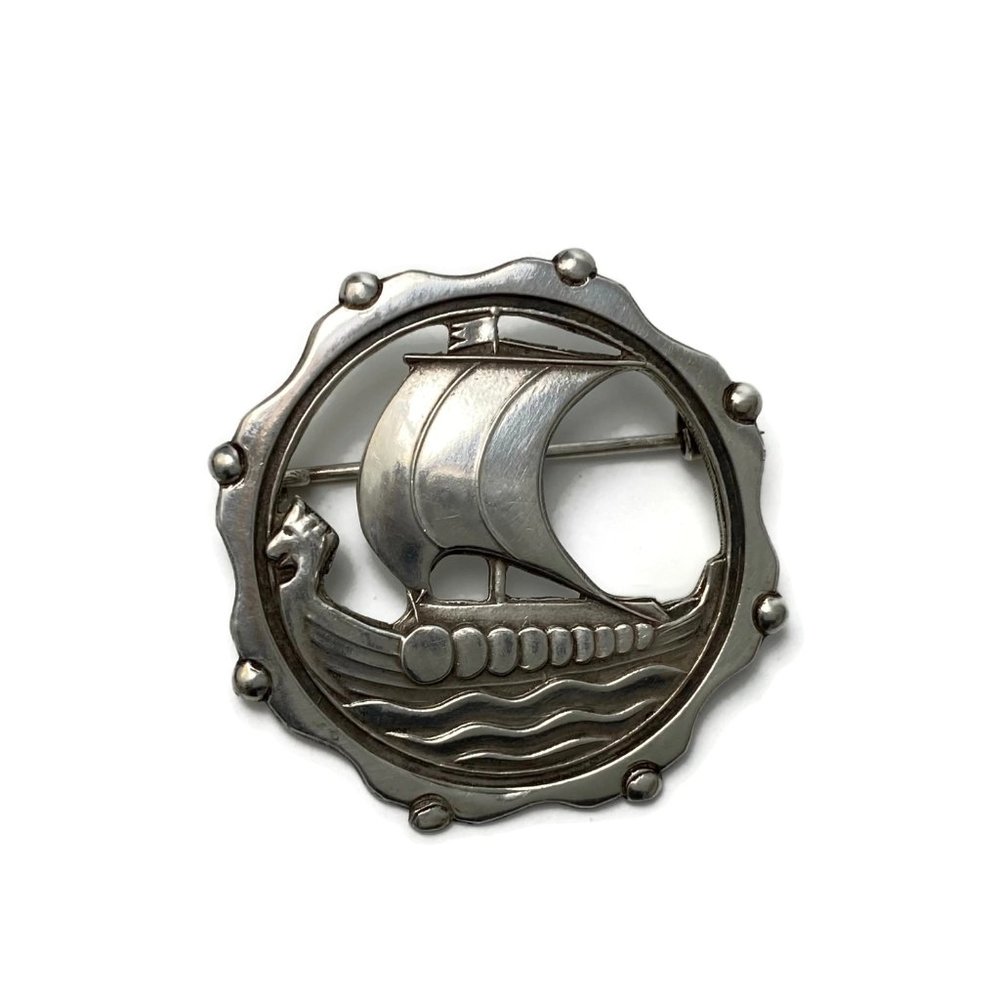 Carl Ove Frydensberg Sterling Viking Ship Brooch